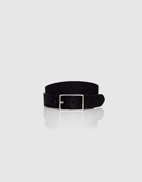 Men’s black nubuck leather belt