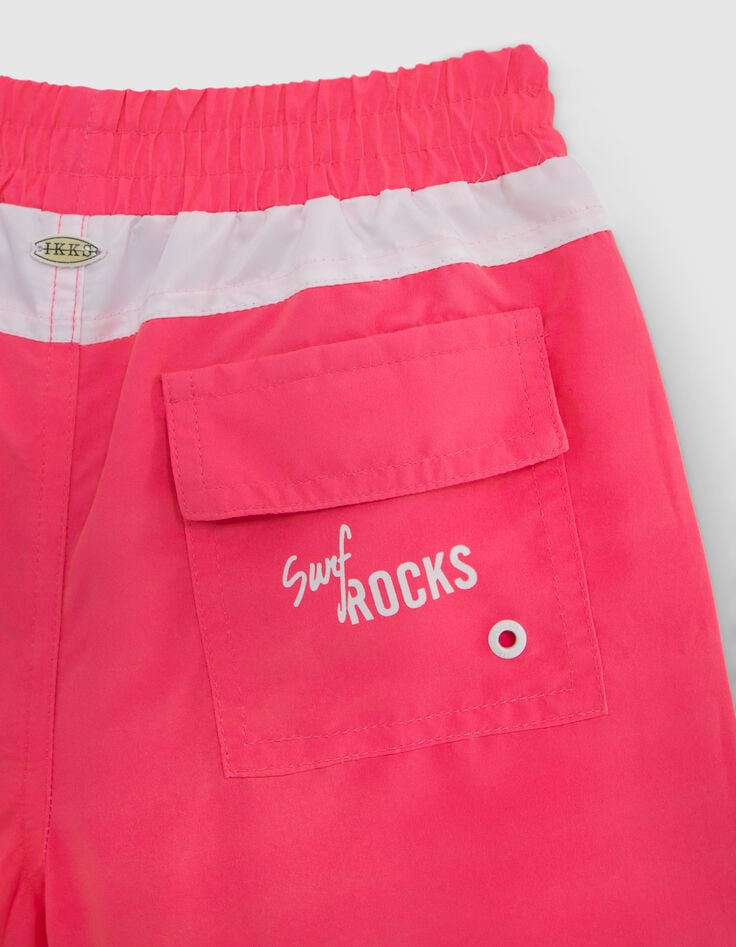 Rosa Badeshorts f&uuml;r Jungen mit Surf-Rock-Print-5