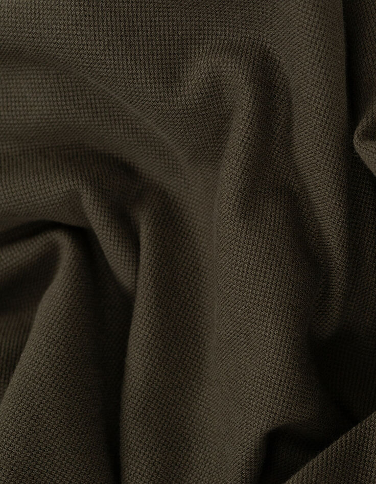 Polo manches courtes kaki maille piqu&eacute;e Homme-6