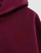 Sudadera con mensaje flocado de terciopelo rojo para ni&ntilde;a-4