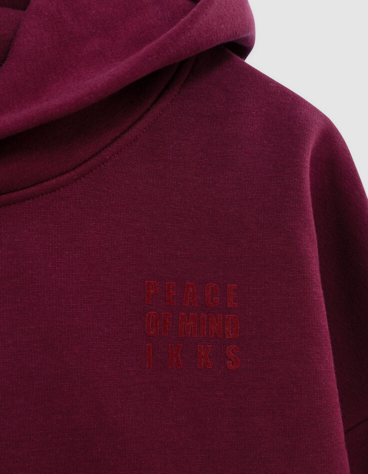 Sudadera con mensaje flocado de terciopelo rojo para ni&ntilde;a-4