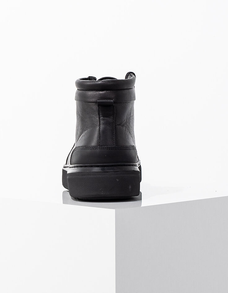 Zwarte leren sneakers Heren-4