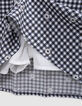 Jupe-short noire imprimé vichy et fleurs fille-6