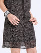 Robe droite col V en crêpe imprimé minimaliste-5