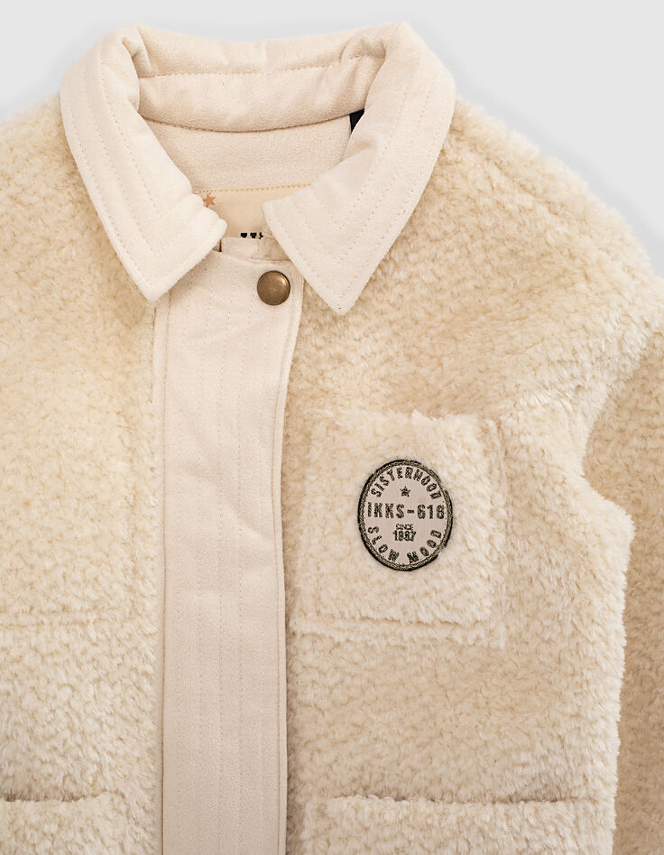 Chaqueta cruda de Sherpa forma sobrecamisa niña-3