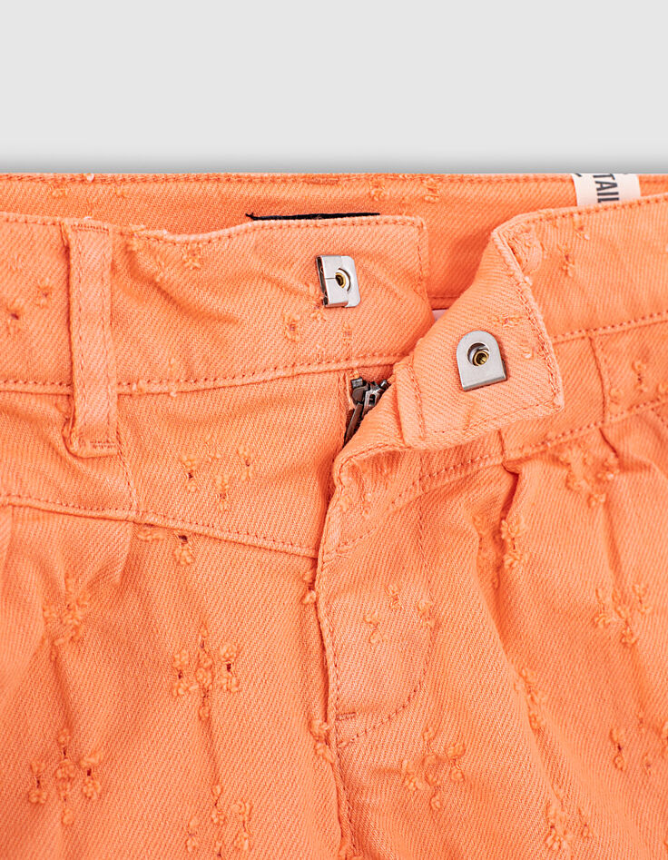 Short vaquero albaricoque con desgastes ni&ntilde;a-7