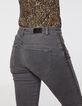 Jean slim gris 7/8ème bandes bijoux côtés, sculpt up femme-5