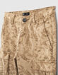 Bermudas battle lino camuflaje hojas niño -2