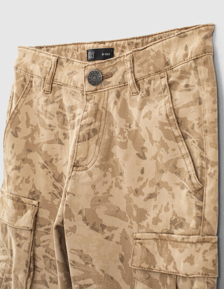 Bermudas battle lino camuflaje hojas niño -2