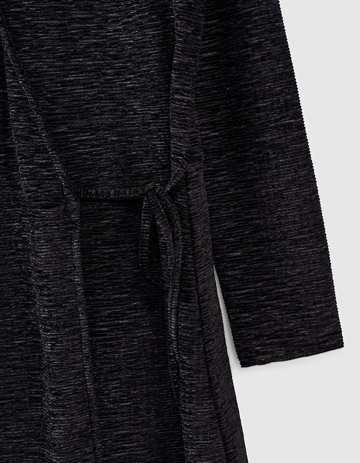 I.Code black textured panne velvet dress-3 I.Code black textured panne velvet dress-3