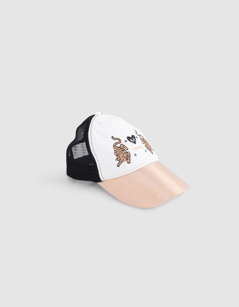 White and black copper visor cap for girl - IKKS
