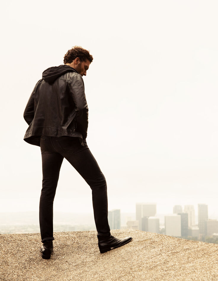 Boots noirs en cuir Homme-6