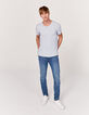 Men’s Essential azure V-neck T-shirt-6