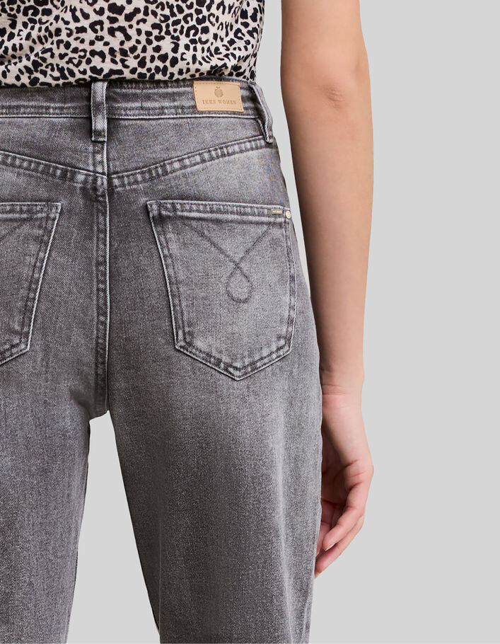 Slouchy jeans in grijs BCI-katoen cropped lengte dames - IKKS