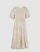 Vestido dorado lentejuelas con lazo Mujer-7
