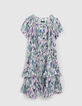 Girls’ off-white ikat diamond print asymmetric dress-1
