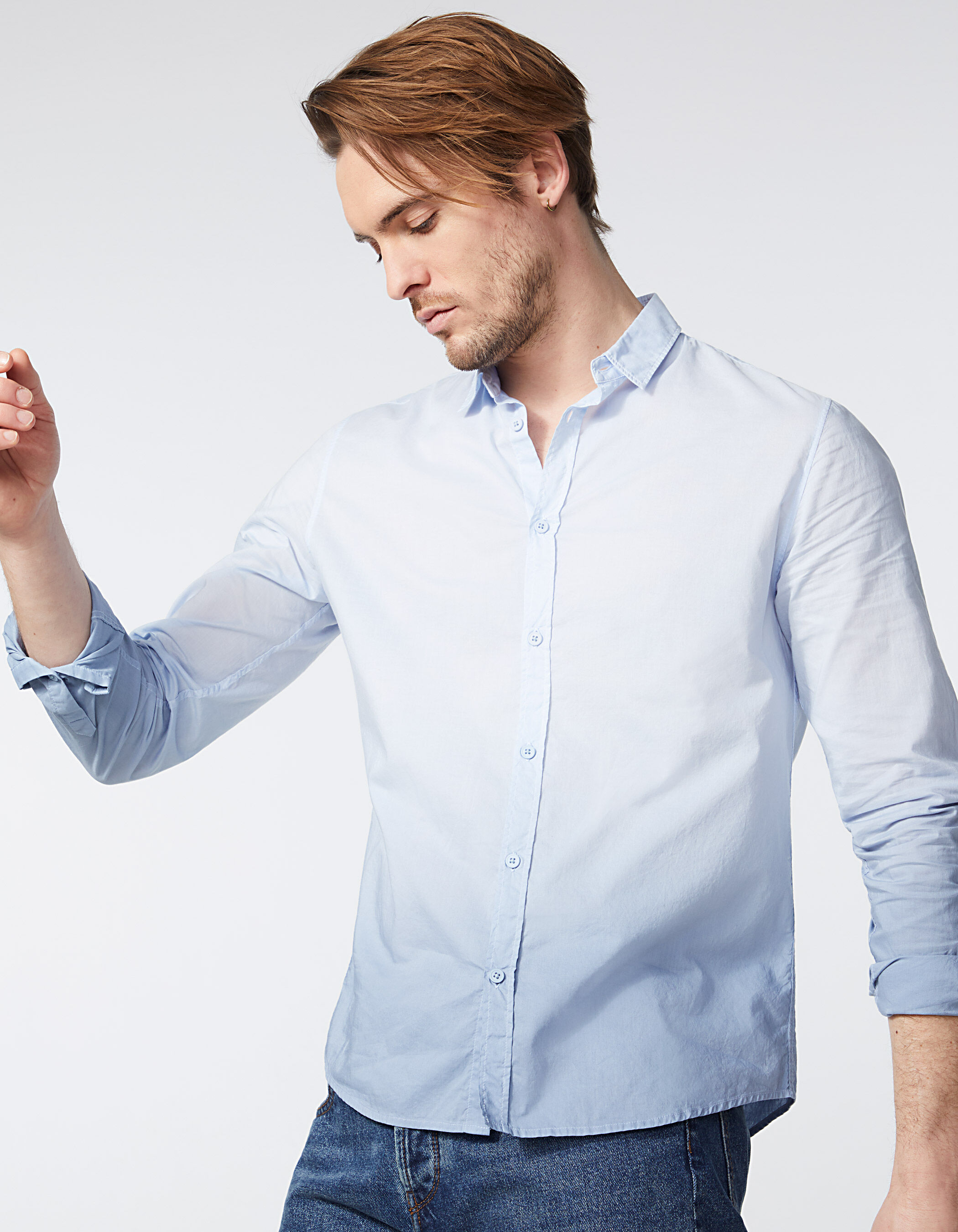 Camisa slim stone con efecto tie and dye Hombre IKKS