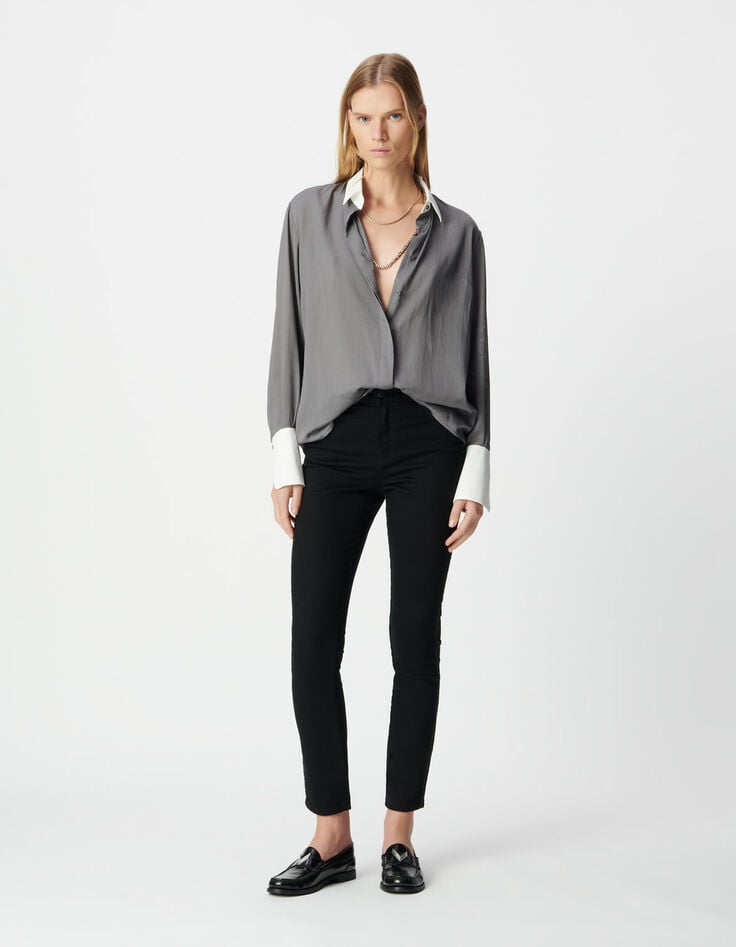 Women’s black slim jeans with braided side detail-1 Women’s black slim jeans with braided side detail-1