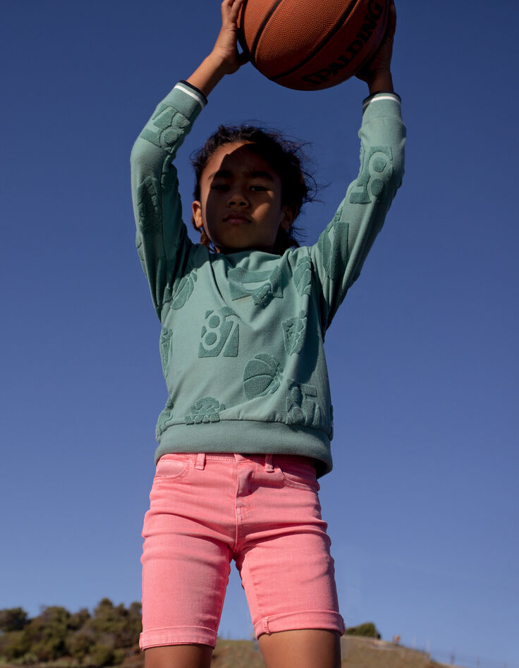 Bermudas rosa medio vaqueras niño -1