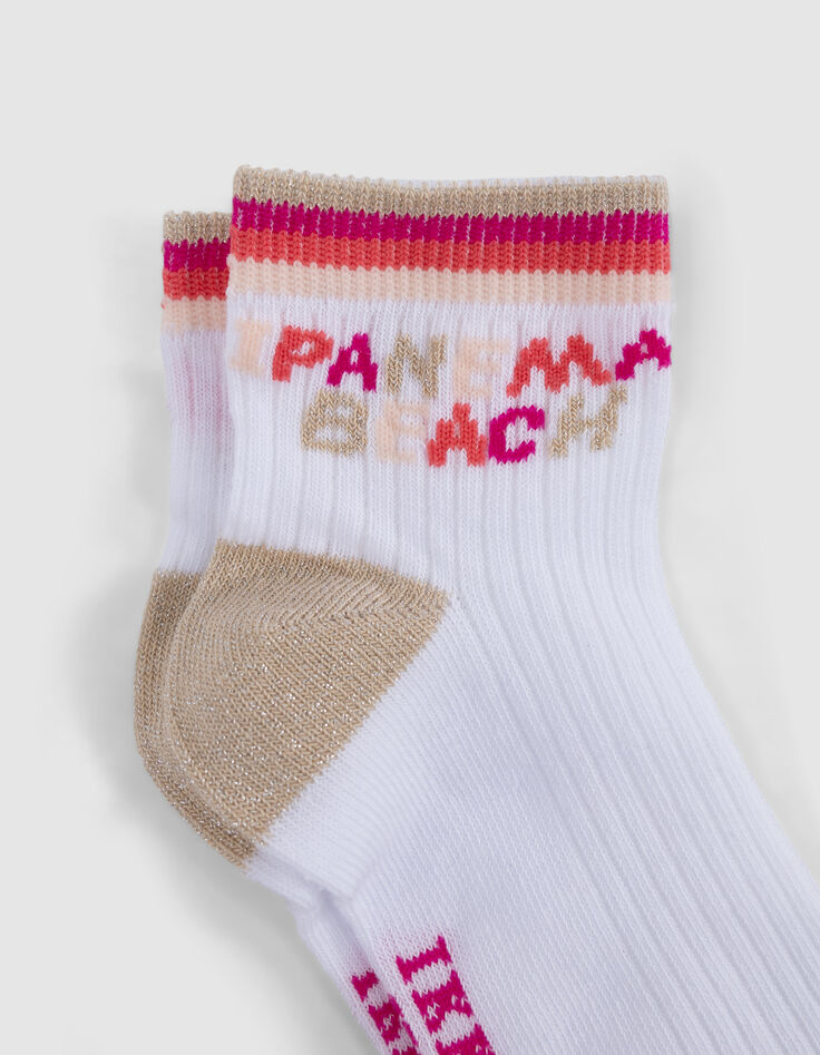 Chaussettes roses, écrues, corail fille-4