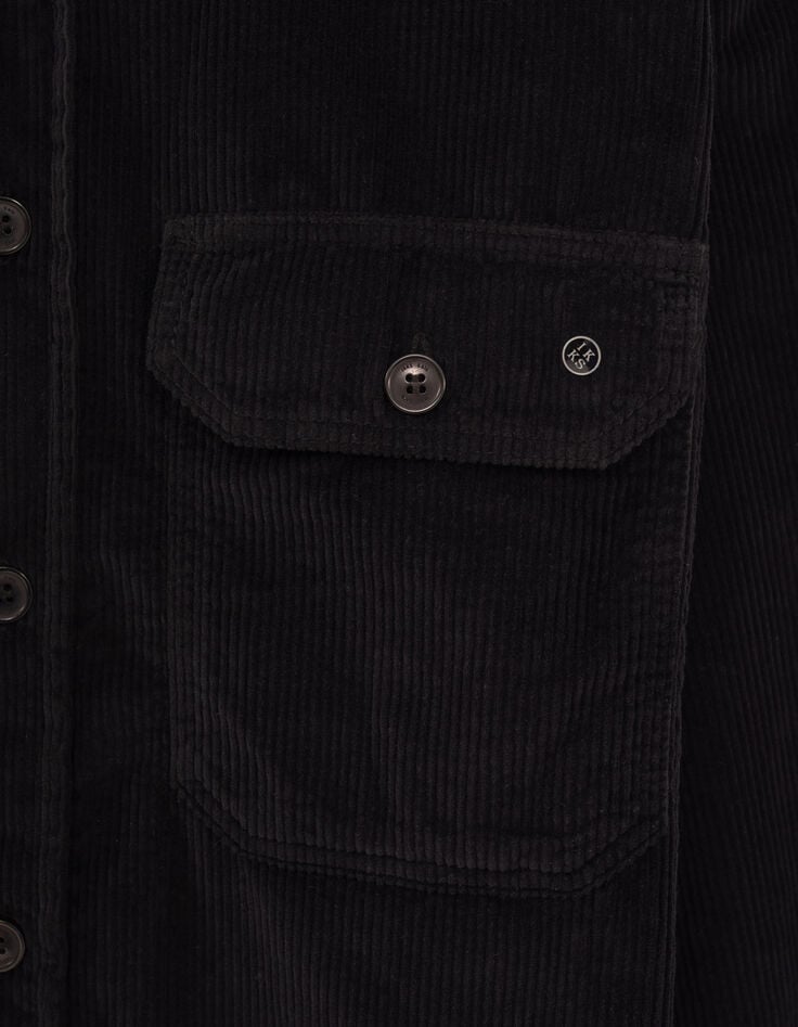 Zwart overshirt REGULAR ribfluweel Heren-3