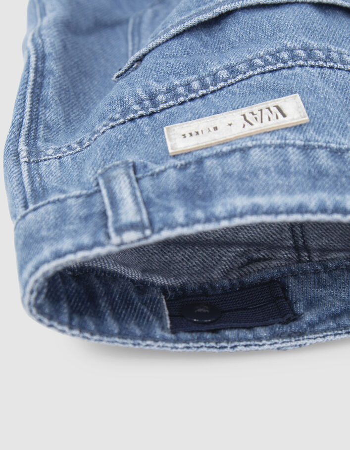 Blauwe BATTLE-jeans extra wijd meisjes-8