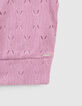 Girls’ violet openwork decorative lace top-4