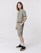 Polo kaki coton bio col zippé garçon-3