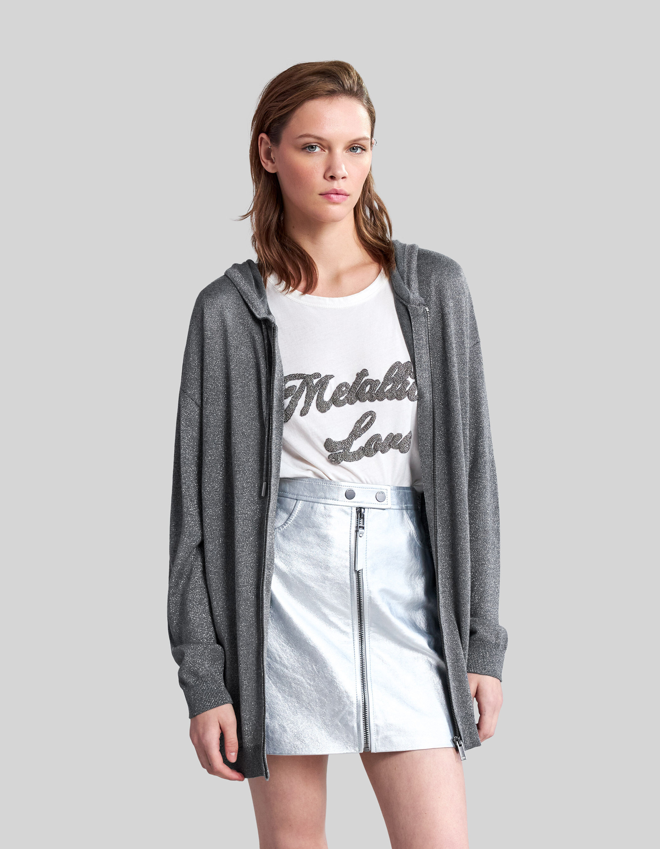 Women's silver cardigan outlet