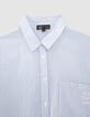 Gebroken witte hemdblouse blauwe strepen meisjes-2