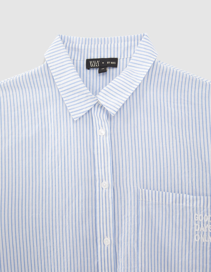 Camisa blanco roto rayas azules niña-3