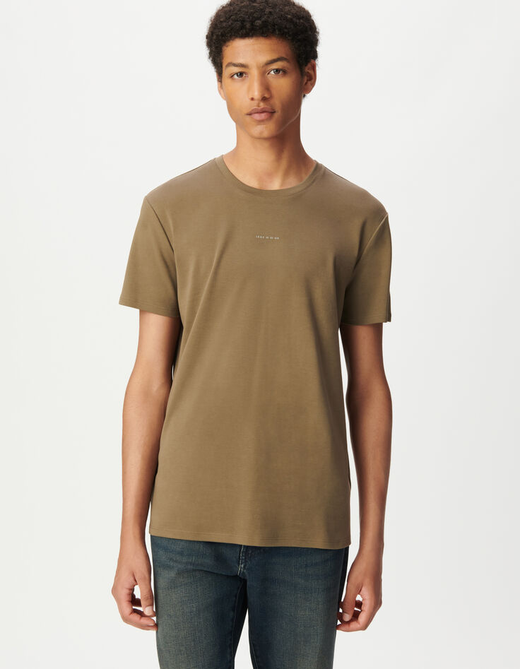 Men’s beige ABSOLUTE DRY T-shirt with logo detail-2
