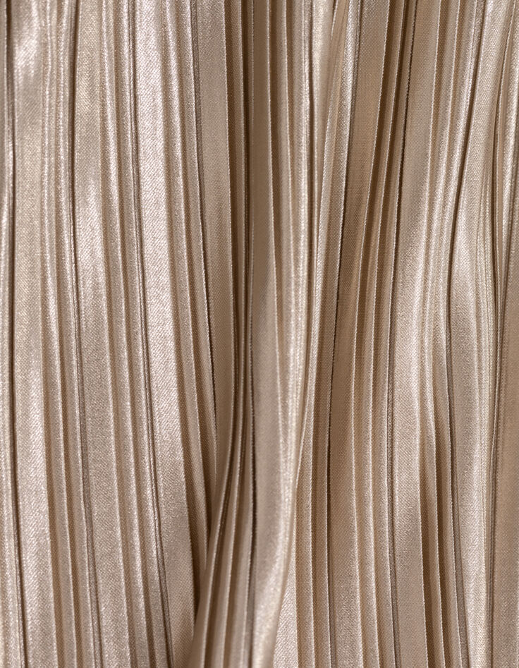 Robe longue dorée plissée fille-7