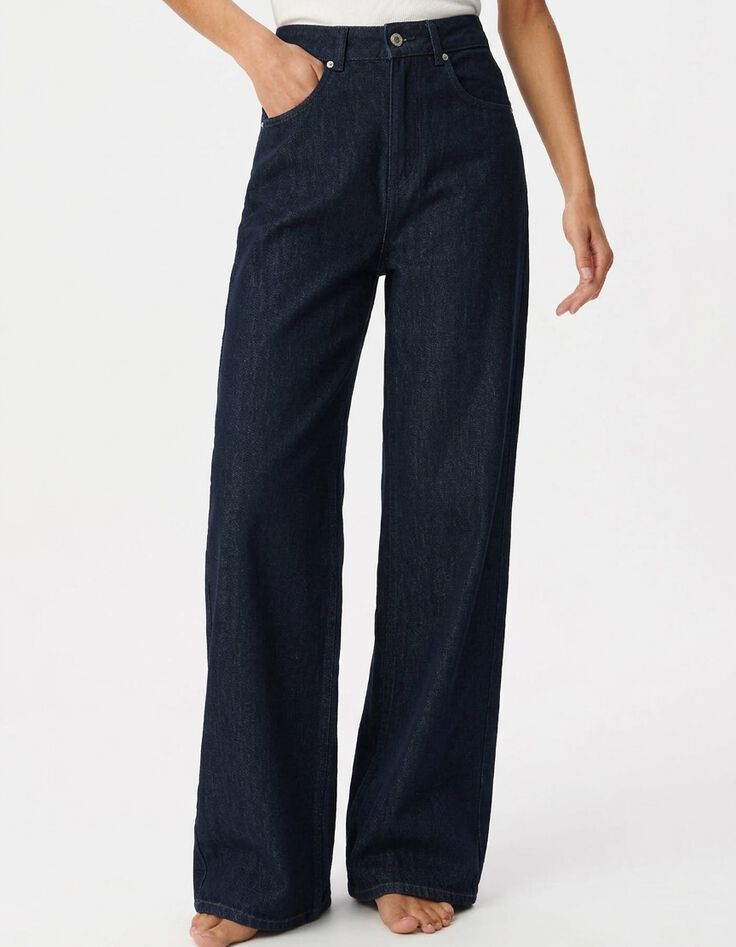 Jean large bleu brut Edie Femme-2