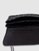 Sac à main noir imprimé léopard bordure microbilles fille-7