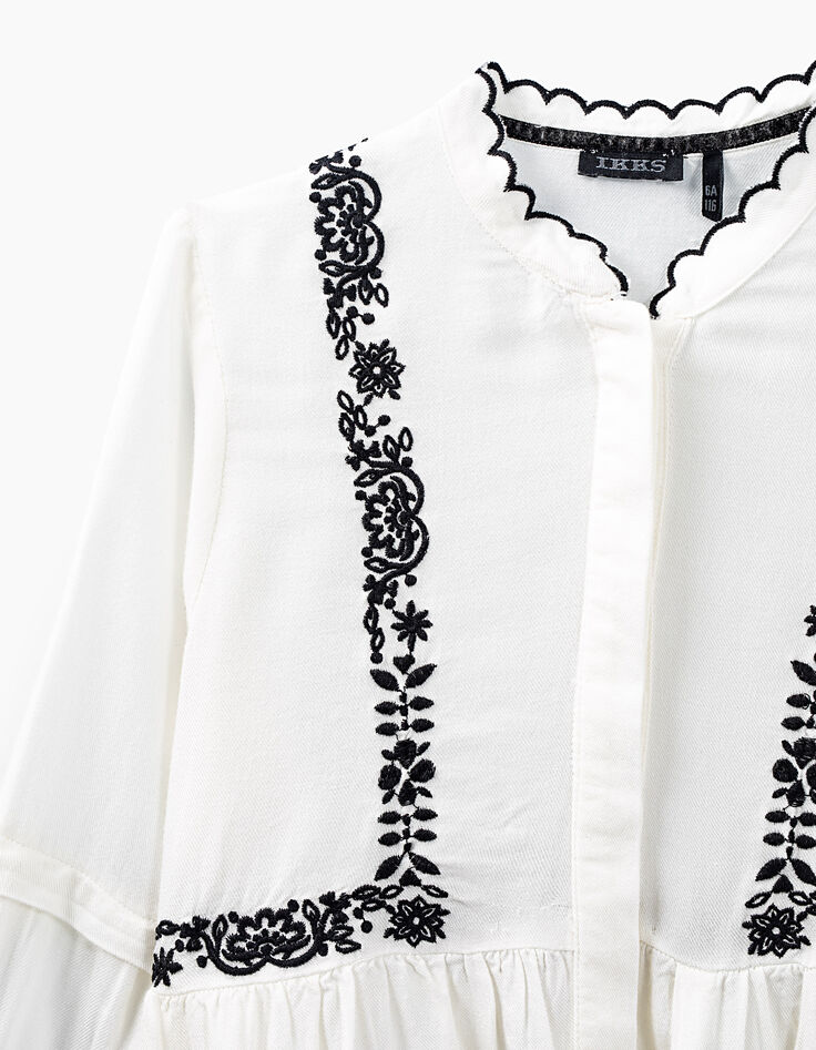 Girls’ off-white shirt with black embroidery-4