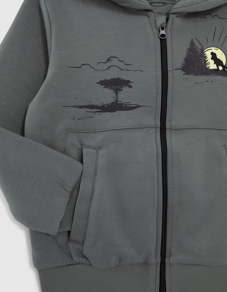 Cardigan kaki mix print et broderie JURASSIC WORLD gar&ccedil;on-6