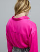 Chemise fuchsia satinée froissée Femme-4
