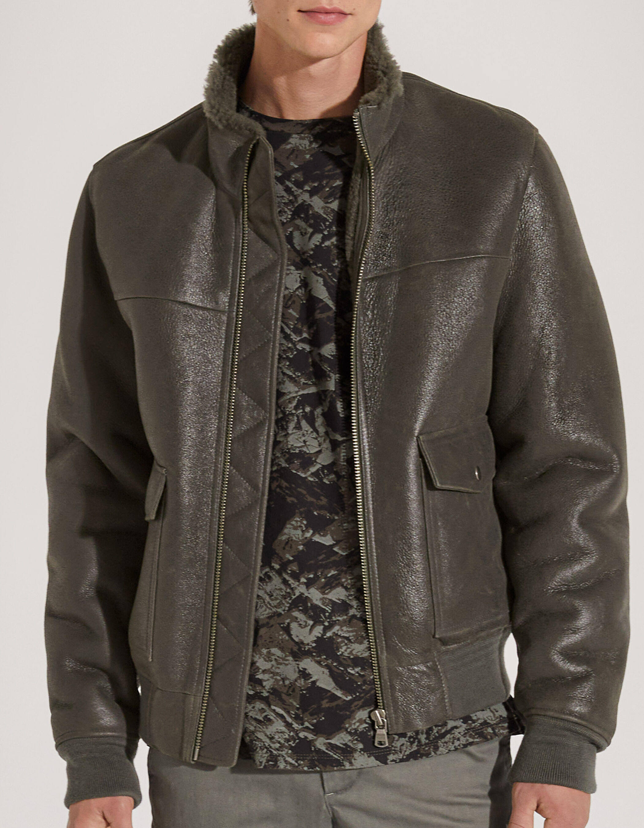 Veste cuir ikks best sale homme