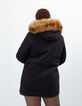 Zwarte parka met bont in duffle coatstijl I.Code -3
