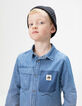 Blauw jeanshemd afneembare kap jongens-2