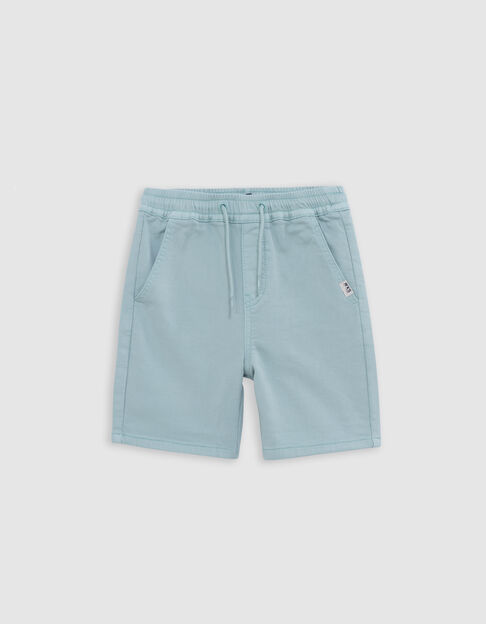 Bermuda LOOSE vert d'eau en maille garçon - IKKS