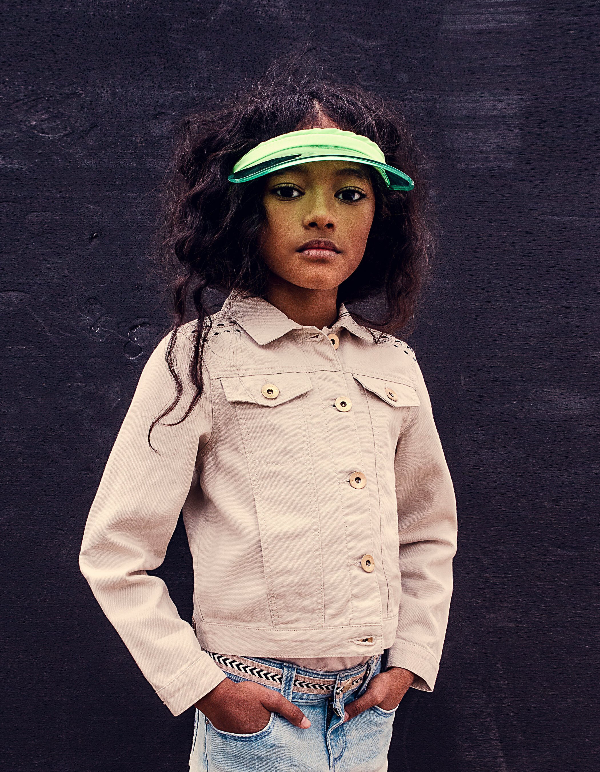 Girls embroidered hotsell denim jacket