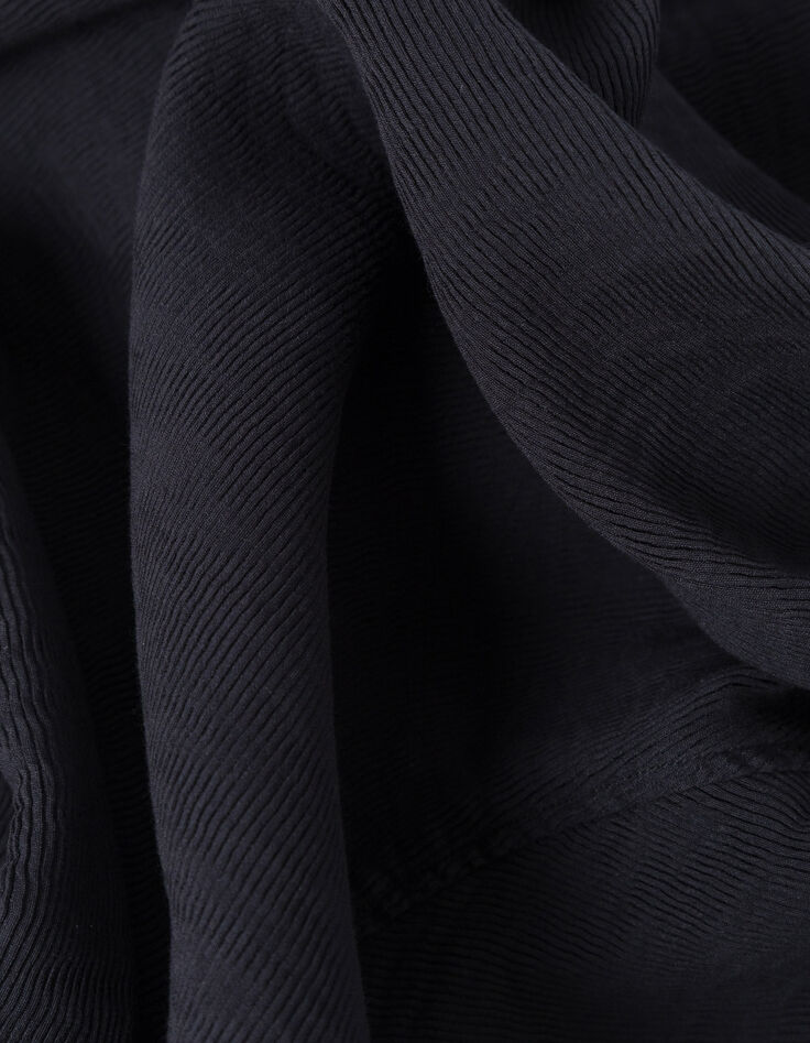Camisa negra de manga corta de tejido plisado para Hombre-7