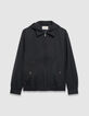 Blouson noir parementure noire amovible Homme-7