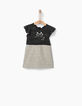 Graues Kleid aus Mischgewebe für Babymädchen-1