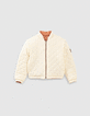 Girls’ dusty pink/ecru recycled reversible jacket-1