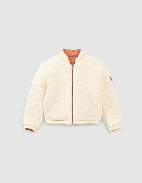 Girls’ dusty pink/ecru recycled reversible jacket