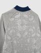 Cardigan teddy gris molleton print dos gar&ccedil;on -5