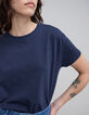 Camiseta mujer algod&oacute;n org&aacute;nico azul marino-4